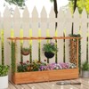 Tangkula 1pc/2pcs Raised Garden Bed with Trellis Wood Elevated with Hanging Roof  Planter Box Drainage Holes for Climbing Plants Flowers Vegetables - 3 of 4