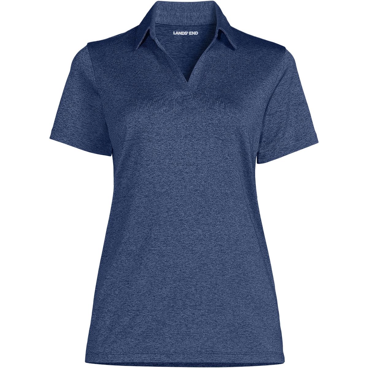 Lands' End Women's Rapid Dry Short Sleeve Space Dye Sport Neck Polo Shirt - thumbnail 7