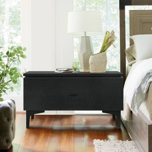 Black nightstand deals one drawer