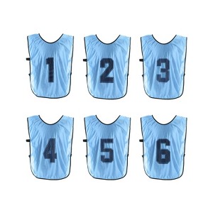 Unique Bargains Team Sports Reversible Numbered Soccer Training Vest 6 Pcs - 1 of 4