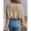 Lightweight Sweater Bolero Curved Hem Extra Cropped Tops Rib Knit Cardigan with Lantern Sleeve Fall Fashion Outfits Spring Cardigan for Women - 2 of 3