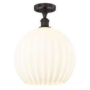 White Venetian - 1 Light Semi-Flush Mount In Modern Style-16.75 Inches Tall and 13.75 Inches Wide - 1 of 1