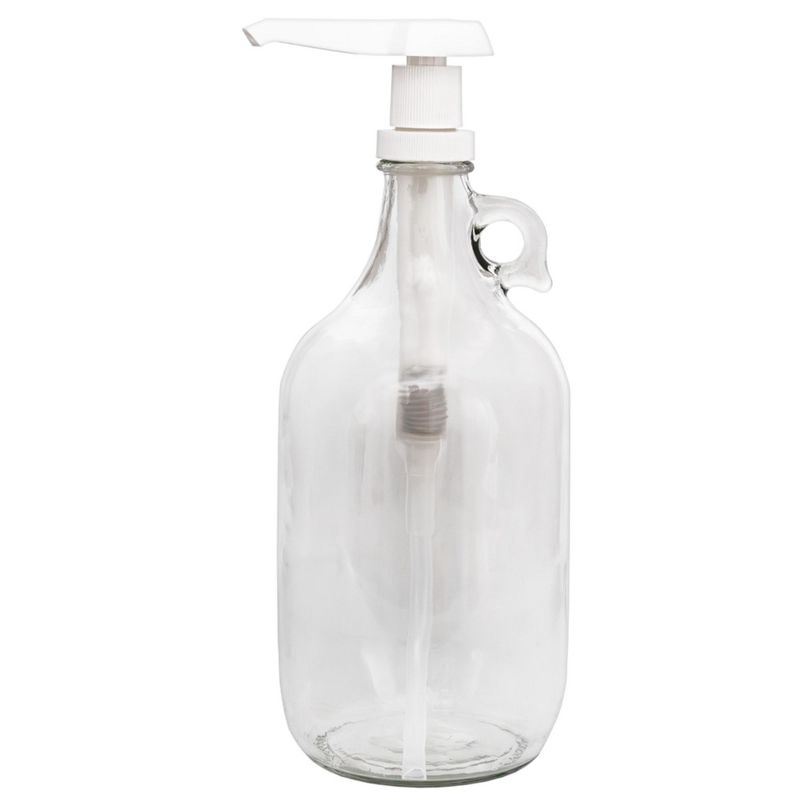 Cornucopia Brands Half Gallon Glass Pump Dispenser Bottle, 64oz Jug w/ Pump for Sauces, Syrups, Soaps and More, 1 of 9