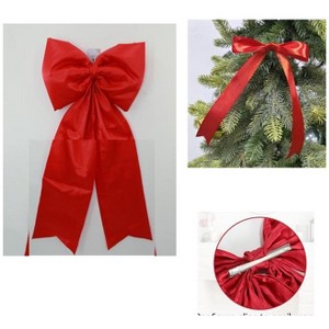 COZONY Satin Christmas Tree Topper Bow and Ribbon Bows Decorative Set - 1 of 4