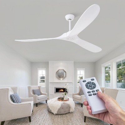 HUMHOLD Wood Ceiling Fan and Remote for Bedroom, Living Room