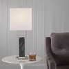 Uttermost Pilaster Table Lamp – 27"H Black Marble Column with Polished Nickel Accents & White Rectangular Shade - 2 of 4