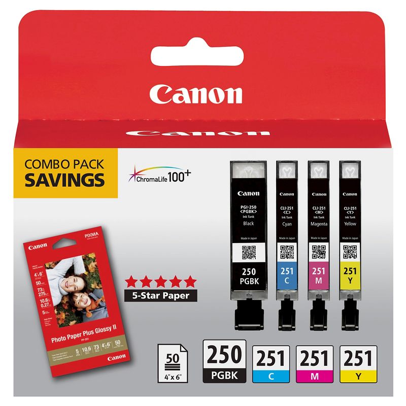 Canon 250/251 Single & 4pk Ink Cartridges, 1 of 4
