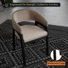 Leisuremod Cali U-Shaped Dining Arm Chair with Leather Upholstery, Open Back Design for Modern Kitchen and Home, Set of 4 - 4 of 4
