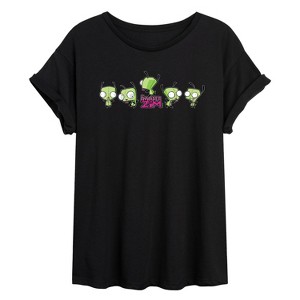 Women's - Invader Zim - Dancing Gir Oversized Graphic T-Shirt - 1 of 4