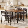 5-Piece Dining Table Set for 4,Counter Height Table with 4 Upholstered Bar Stools for Dining Room - 3 of 4