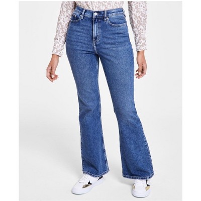 Calvin Klein Womens Covert Long Flared Jeans