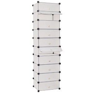 vidaXL Shoe Organizer White Plastic panels, Steel frames Shoe Organizer - 1 of 4