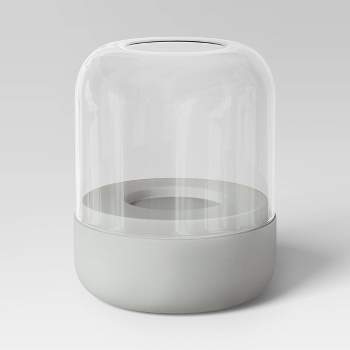 Pillar Concrete/Glass Lantern Candle Holder Gray - Threshold™