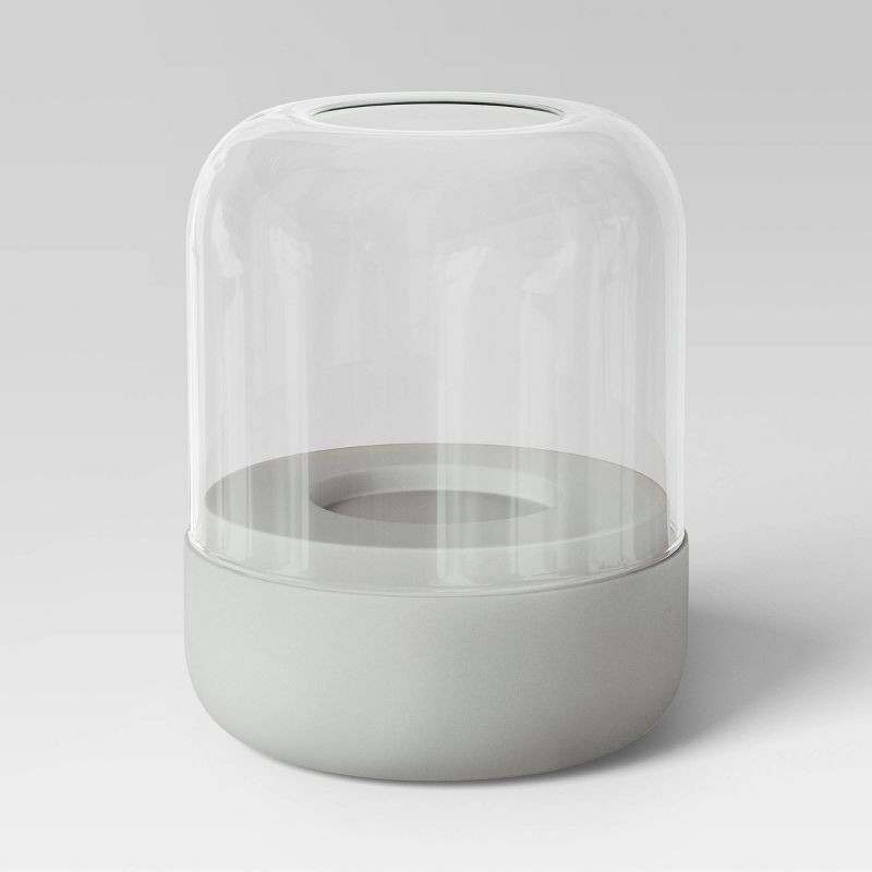 Pillar Concrete/Glass Lantern Candle Holder Gray - Threshold™, 1 of 5