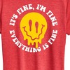 Women's - Instant Message - Everything Is Fine Melted Smile Short Sleeve Graphic T-Shirt - 2 of 4