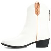 Journee Collection Womens Novva Tru Comfort Foam Back Heel Zip Stacked Heel Booties White 9.5 - 2 of 4