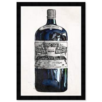 13" x 19" Fine Old Whiskey Silver Drinks and Spirits Framed Wall Art Blue - Hatcher and Ethan
