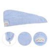 Unique Bargains Cute Water-absorbent Birds Pattern Hair Towel Blue 1 Pc - 3 of 4