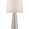 360 Lighting Modern Table Lamp with USB and AC Power Outlet Workstation Charging Base 25.75" High Hammered Silver Leaf Drum Shade Living Room - 3 of 4