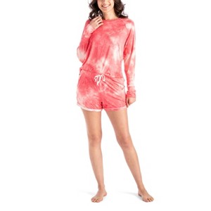 Hello Mello Women's Dyes The Limit Lounge Top and Shorts, 2-Piece Pajama Set - 1 of 4