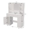 Sapphtopaz Dressing Table Modern Makeup Vanity with Socket, LED 3-color Illuminated Mirror, Drawers, Shelffor for Dressing Room - 2 of 4