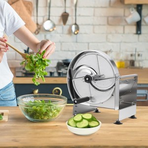 Commercial Vegetable Slicer Manual Potato Tomato Slicing Machine Onion Slicer Stainless Steel Vegetable Cutter Fruit Slicer - 1 of 4