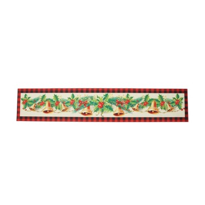 Unique Bargains Christmas Table Runner Polyester Red Green Yellow 71x14 Inch 1 Pc