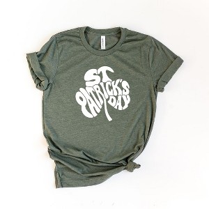 Simply Sage Market Women's St. Patrick's Day Word Shamrock Short Sleeve Graphic Tee - 1 of 3