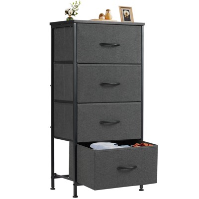 CENGHU Chest of Drawers Dresser for Bedroom, Closet Organizer and Storage with 4 Fabric Drawers Metal Frame and Wooden Top, Ajustable Feet