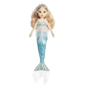 Aurora Large Daisy Sea Sparkles Enchanting Stuffed Doll Blue 18" - 1 of 4
