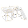 CAVINAS Twin and Full Bunk Bed Metal Frame Quadruple Bed Frame with Guardrail, Slide and Ladder for Bedroom - 4 of 4
