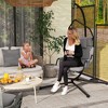 Outsunny Hammock Swing Chair with Stand and PA Coating Oxford Fabric Cushion, Steel Frame Hanging Swing Chair for Indoor and Outdoor - 3 of 4