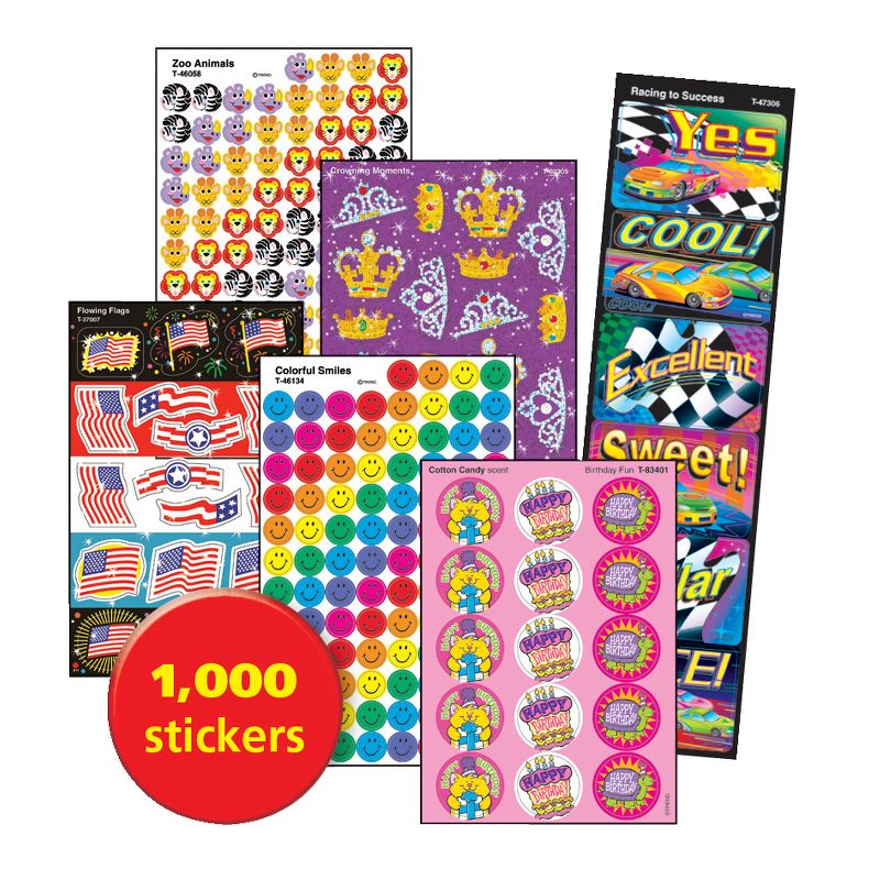 Trend Enterprises Super Assortment Stickers, set of 1000, 1 of 2