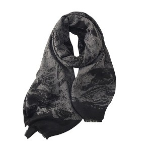 Anna-Kaci Women's Abstract Print Scarf with Soft Lightweight Fabric Modern Pattern and Frayed Edge Detailing - 1 of 4
