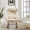 Cashmere Fabric Modern Nursery Rocking Chair with Adjustable Headrest Cushion, Lumbar Support and Solid Wood Metal Frame - 2 of 4