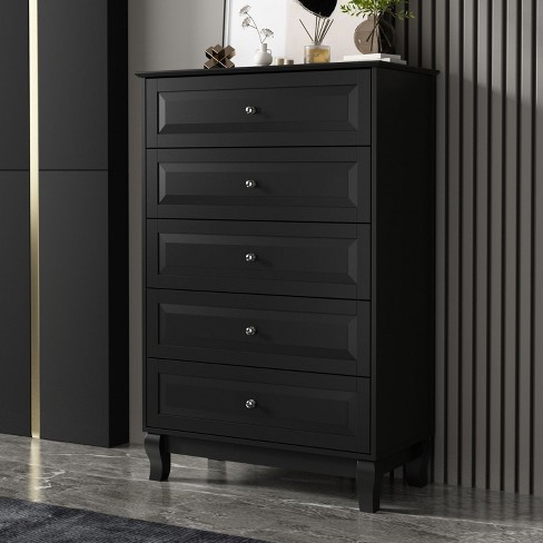 Black fashion tall boy drawers