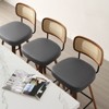 Bekrvio 26"/29" Mid-Century Modern Swivel Bar Stools Set of 1/2/3/4- Faux Leather Upholstered with Back and Bent Wood Legs,Ideal for Kitchen Island - 3 of 4