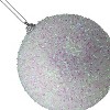 Northlight 4.5" Iridescent Bristled Christmas Ball Ornament - White/Green - 3 of 3