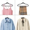 VECELO 25/30/50/60/100 pk Velvet Clothes Hangers Non Slip & Space-Saving Clothes Hangers with Finger Clips & Tie Rack 9 Color - 2 of 4