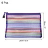 Unique Bargains Mesh Document Pencil Home Office Storage Zipper Pouches 6 Pcs - 2 of 3