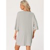 cheibear Women's Knit Loose Fit T-Shirt with Biker Shorts Lounge Sleepwear Pajama Sets - 4 of 4