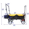 RISOKEYS Folding Collapsible Utility Wagon with Push Bar and Adjustable Handles, 150lbs Capacity Cart Buggy for Beach, Garden,Parks - 3 of 4