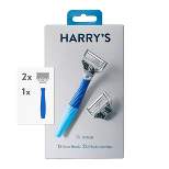 Harry's 5-Blade Men's Razor - 1 Razor Handle + 2 Razor Blade Refills - Ocean Blue
