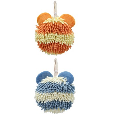 REGALWOVEN Cute Bear Shape Chenille Soft Absorbent Hand Towels 2 Pcs