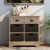 Storage Cabinet, Utility Storage Cabinet with 2 Drawers & 4 Rattan Baskets - 2 of 4