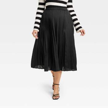 Women's Pleated A-Line Midi Skirt - A New Day™