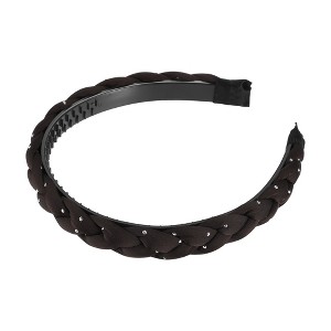 Unique Bargains Women's Thick Braided Knotted Non-slip Fashion Elastic Solid Color Headband 1 Pc - 1 of 4