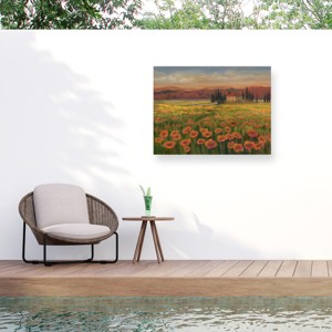 "Poppy Path To Home I" Outdoor Canvas - 1 of 4