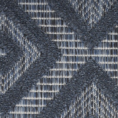 Modern Navy Diamond 7' x 10' Easy-Care Outdoor Rug