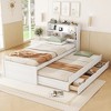 Twin/Full Size Wooden LED Platform Bed with Trundle, Storage Headboard and Drawers 4L - ModernLuxe - 2 of 4